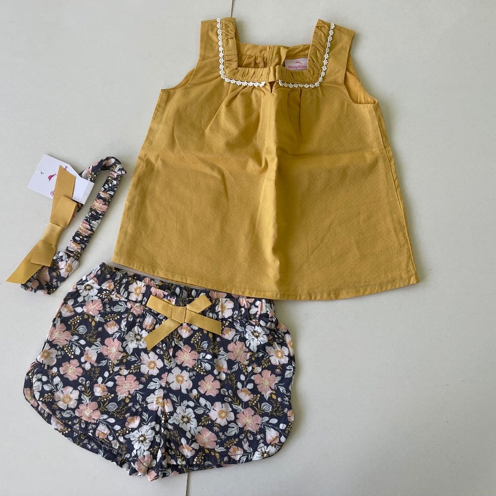 NEW Tommy Bahama Kids 3 pc Shorts set Girls 3T - Picture 2 of 12